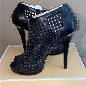 Michael Kors caged black booties